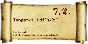 Tengerdi Máté névjegykártya